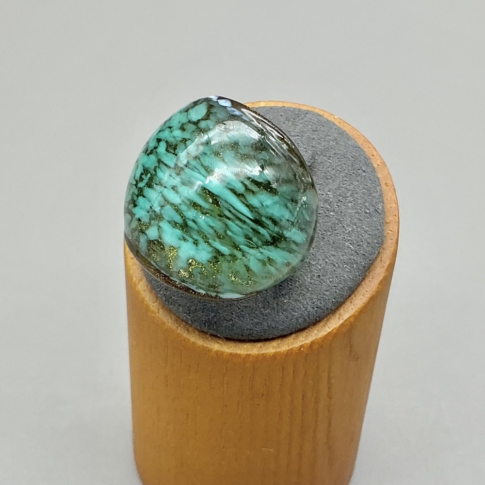 Ring Size 7.5 Green Glass Dome‎ Statement Cocktail Womens Fashion Ring Jewelry